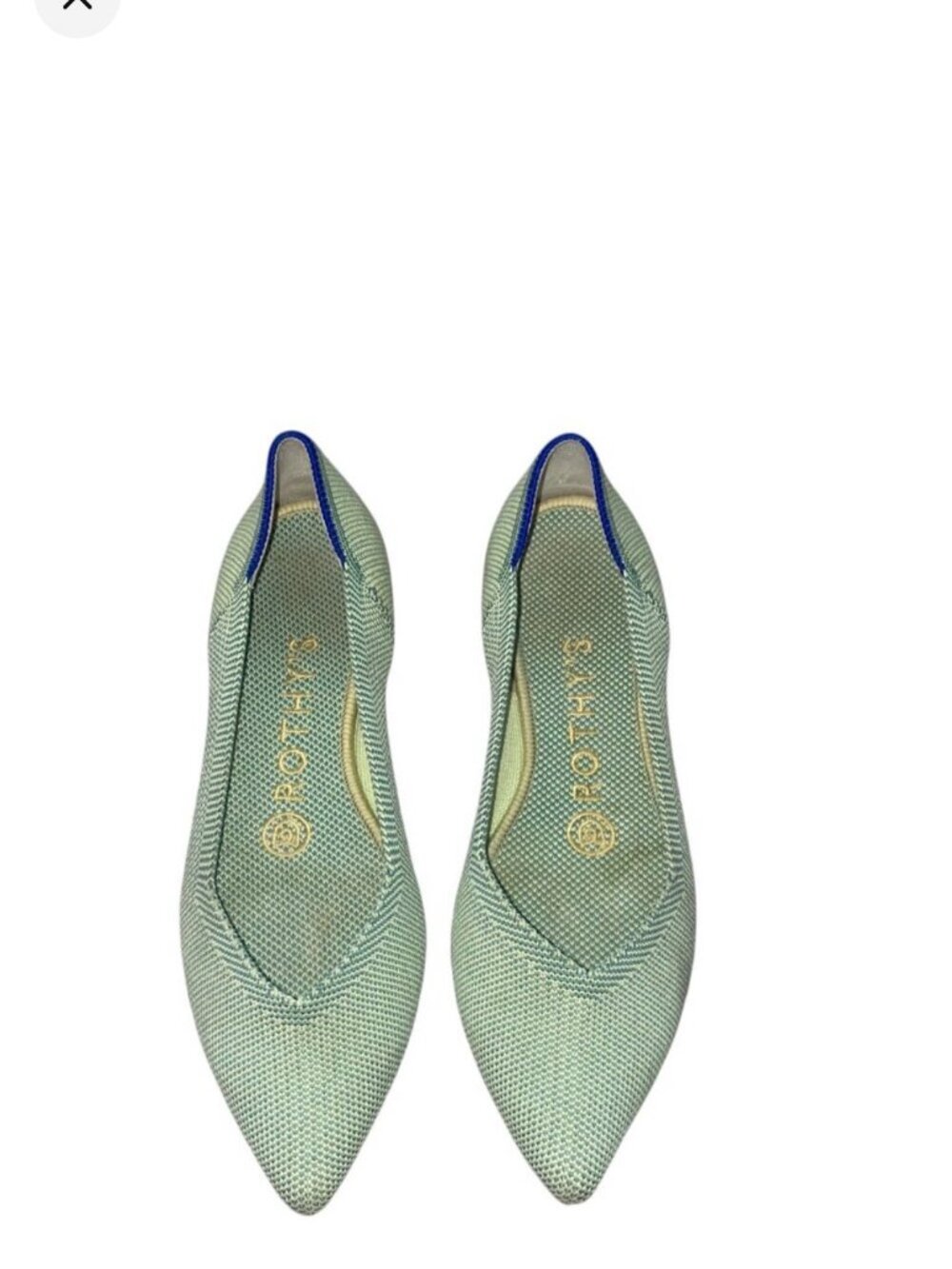 Rothy's Womens Pointed Toe Flats Size 5 Green Knit Slip-On Shoes Eco-Friendly - Picture 7 of 7